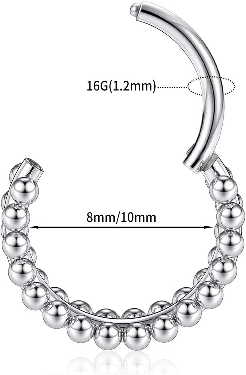 FUNLMO Store 316L Surgical Steel Nose Hoop Septum Conch Piercing Jewelry Cartilage Daith Helix Tragus Rook Lobe Earring Triple/Double Nose Lip Ring 20G 18G 16G - Image 4